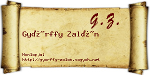 Győrffy Zalán névjegykártya